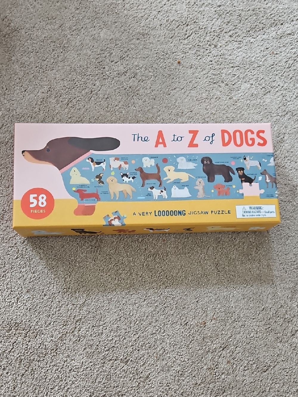 The A to Z Of Dogs puzzle, 58 Pieces